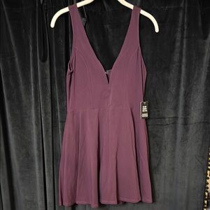 Express Deep Purple V-Neck Dress